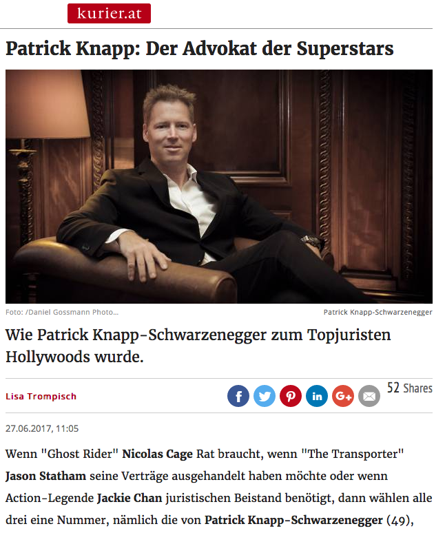 Patrick Knapp Schwarzenegger Kurier Interview